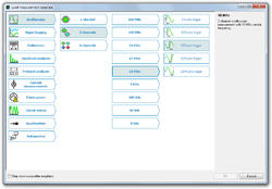 Template selection dialog